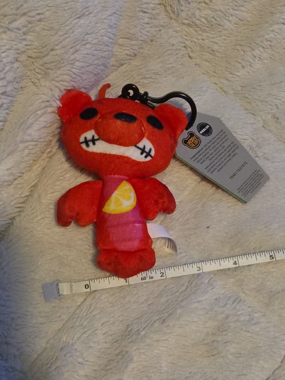 Red Plush Clip-On Character Keychain by (unknown)